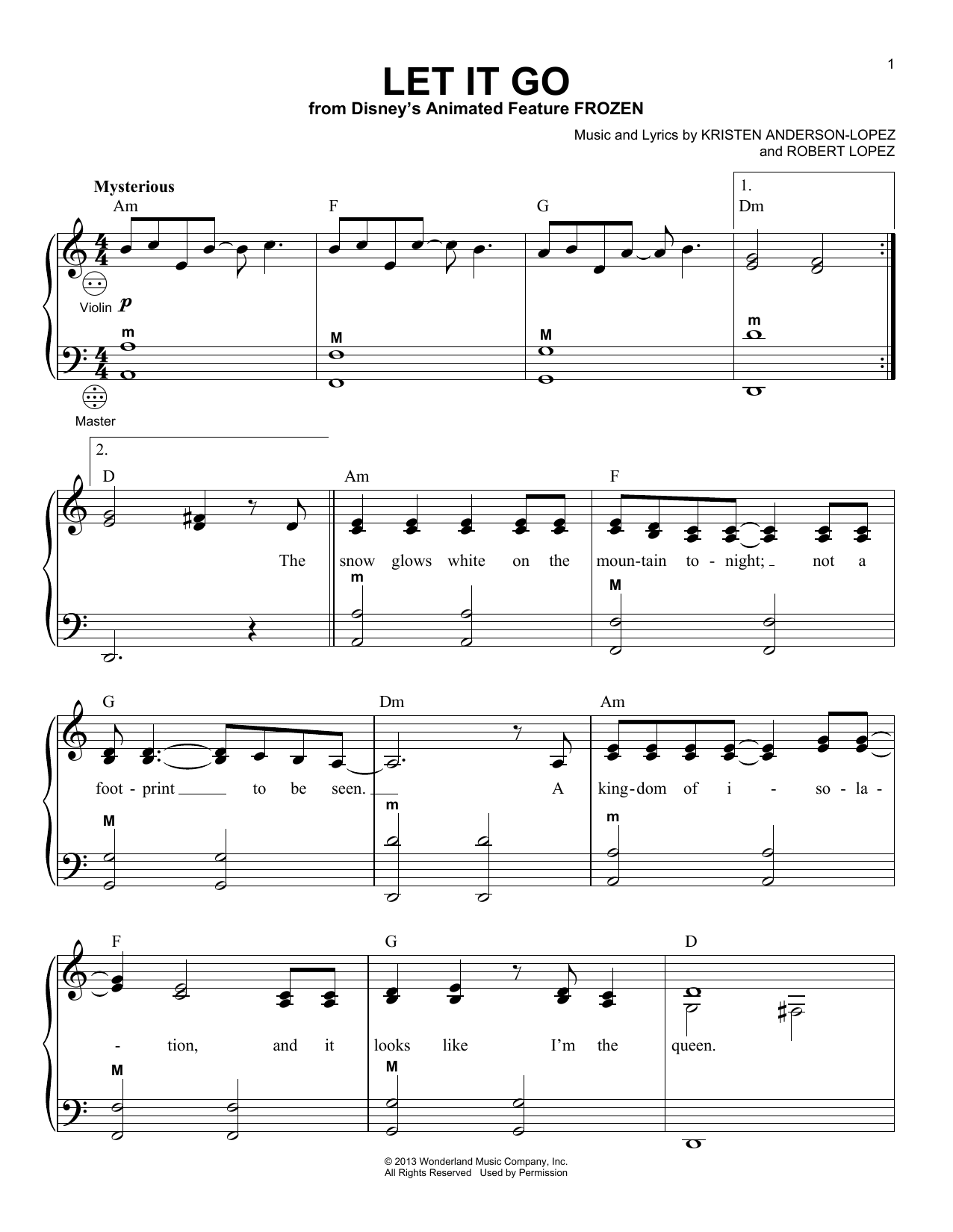 Produktgalerie: Seite 1 von 1 Let It Go (from Frozen), Idina Menzel, Akkordeon