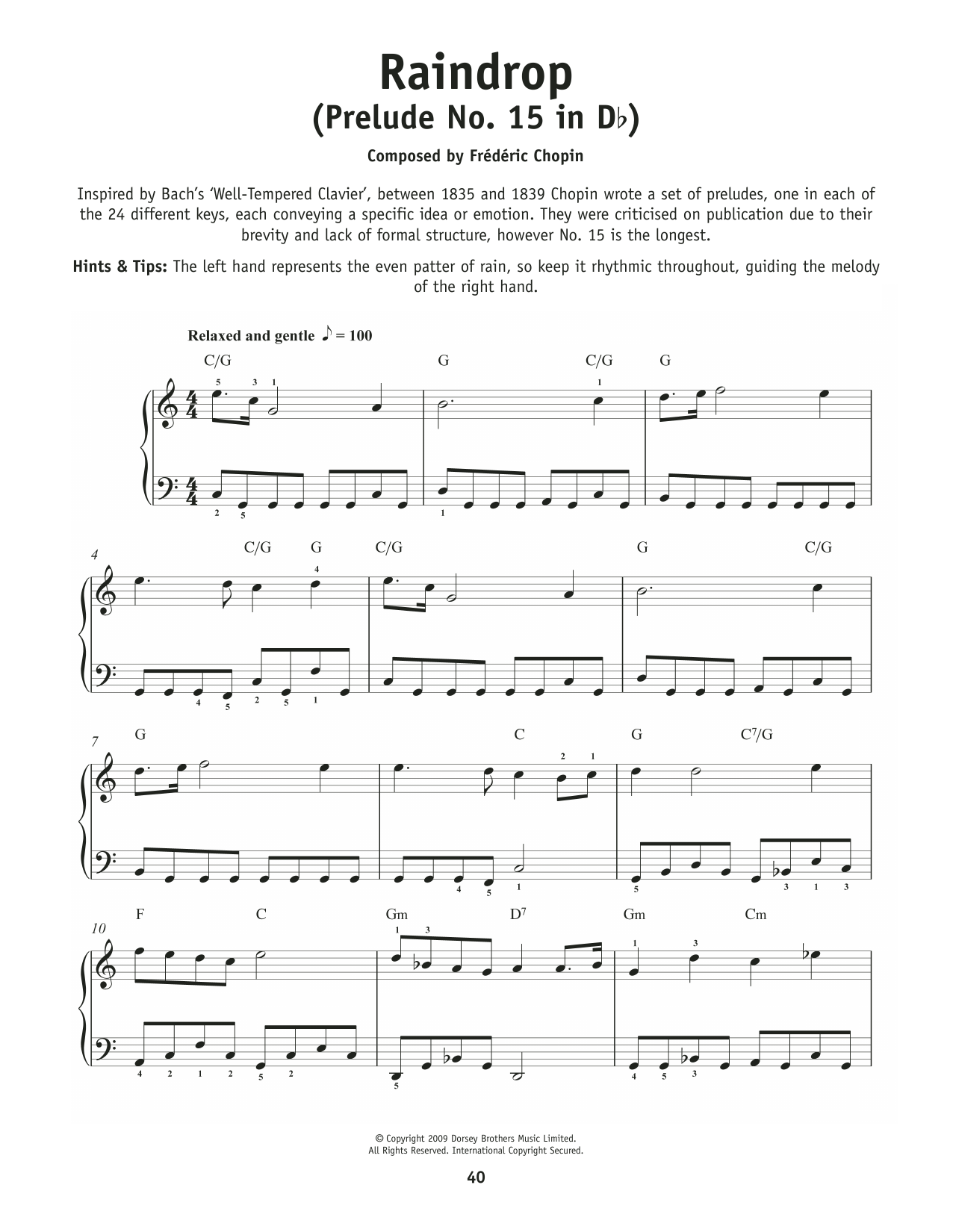Product picture to: Prelude In D-Flat Major, Op. 28, No. 15 "Raindrop"