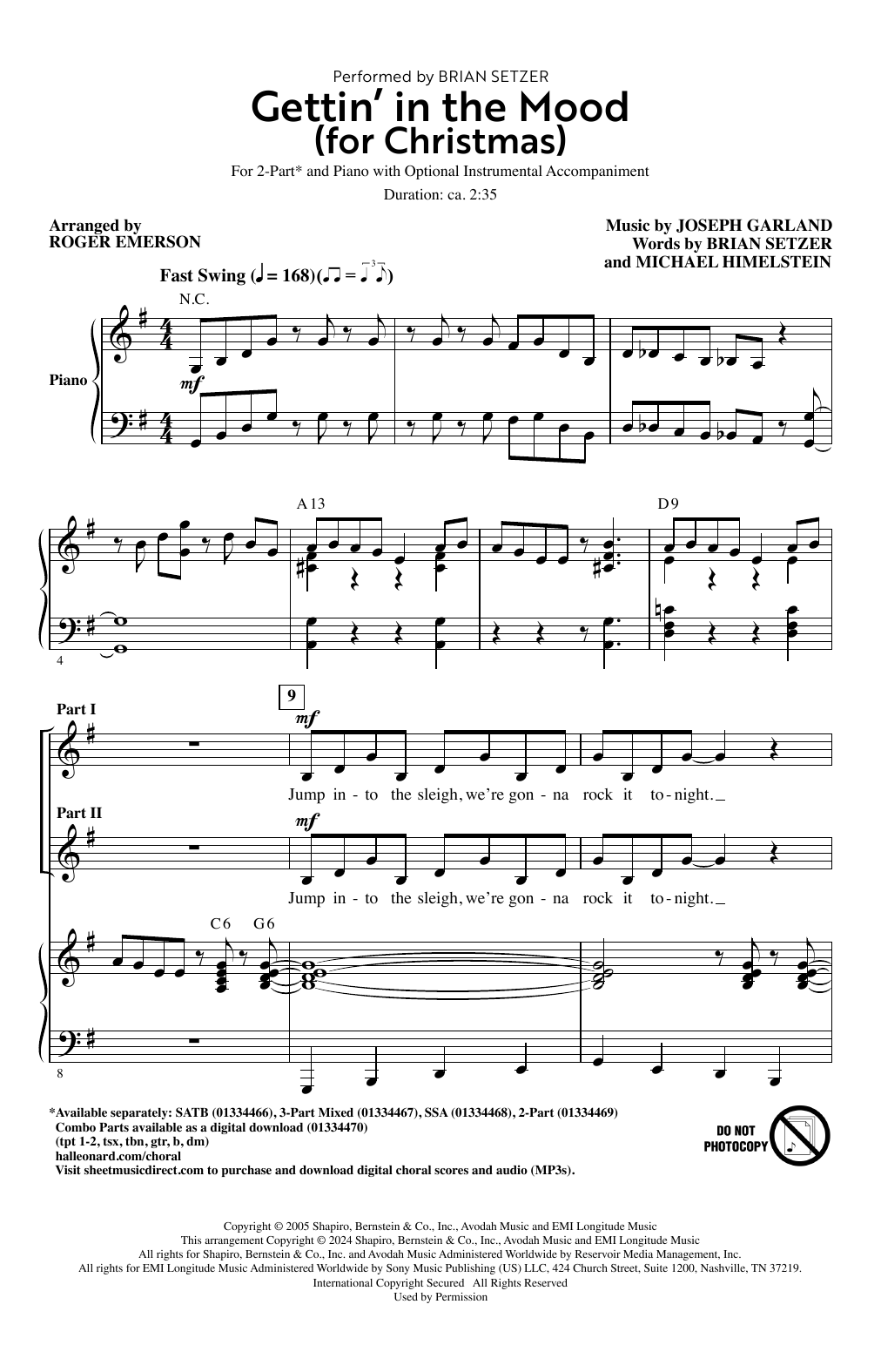 Produktbild zu: Gettin' In The Mood (For Christmas) (arr. Roger Emerson)