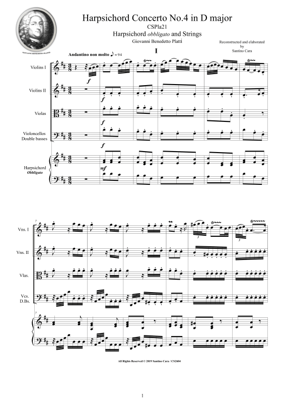Produktbild zu: Cembalo Konzert Nr. 4 in D-DurGiovanni Benedetto Platti