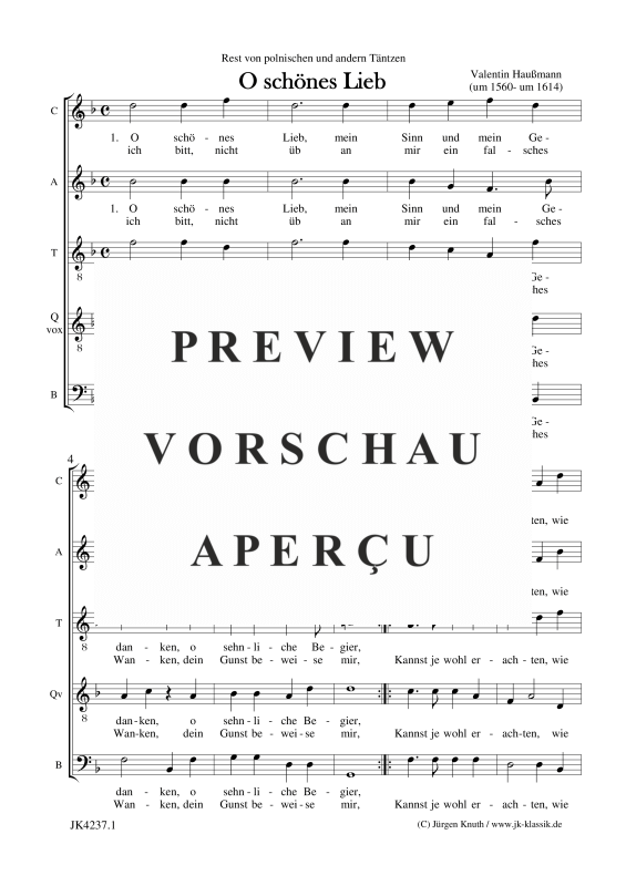 gallery: O schönes Lieb, , Gemischter Chor SATQvB