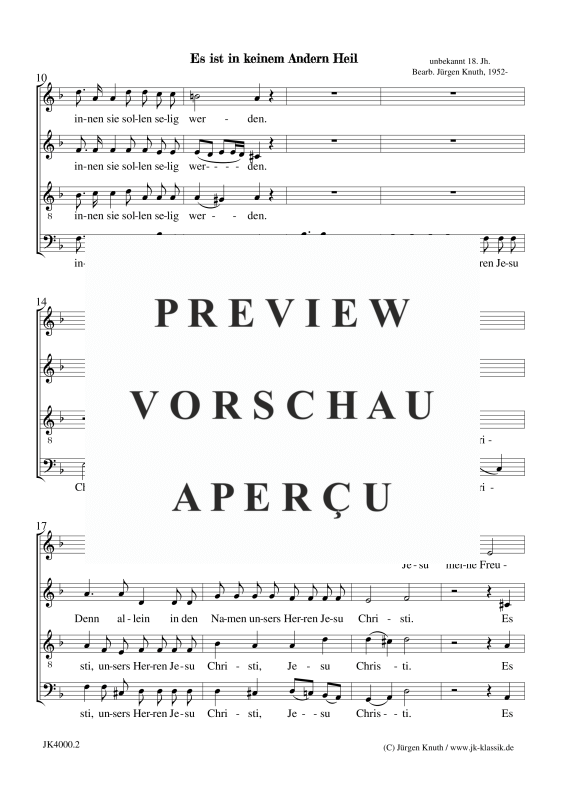 gallery: Es ist in keinem Andern Heil (mit Choral Jesu meine Freude), , (mixed choir)