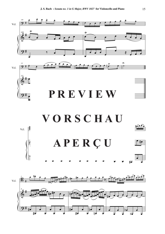 Product gallery: Page 16 of 21 Viola da Gamba Sonata Nr. 1, BWV 1027 , , (Cello + Klavier)