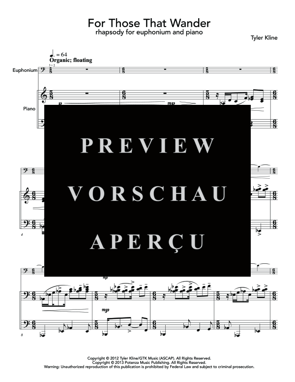 Product gallery: Page 5 of 11 For Those That Wander, , (euphonium and piano)