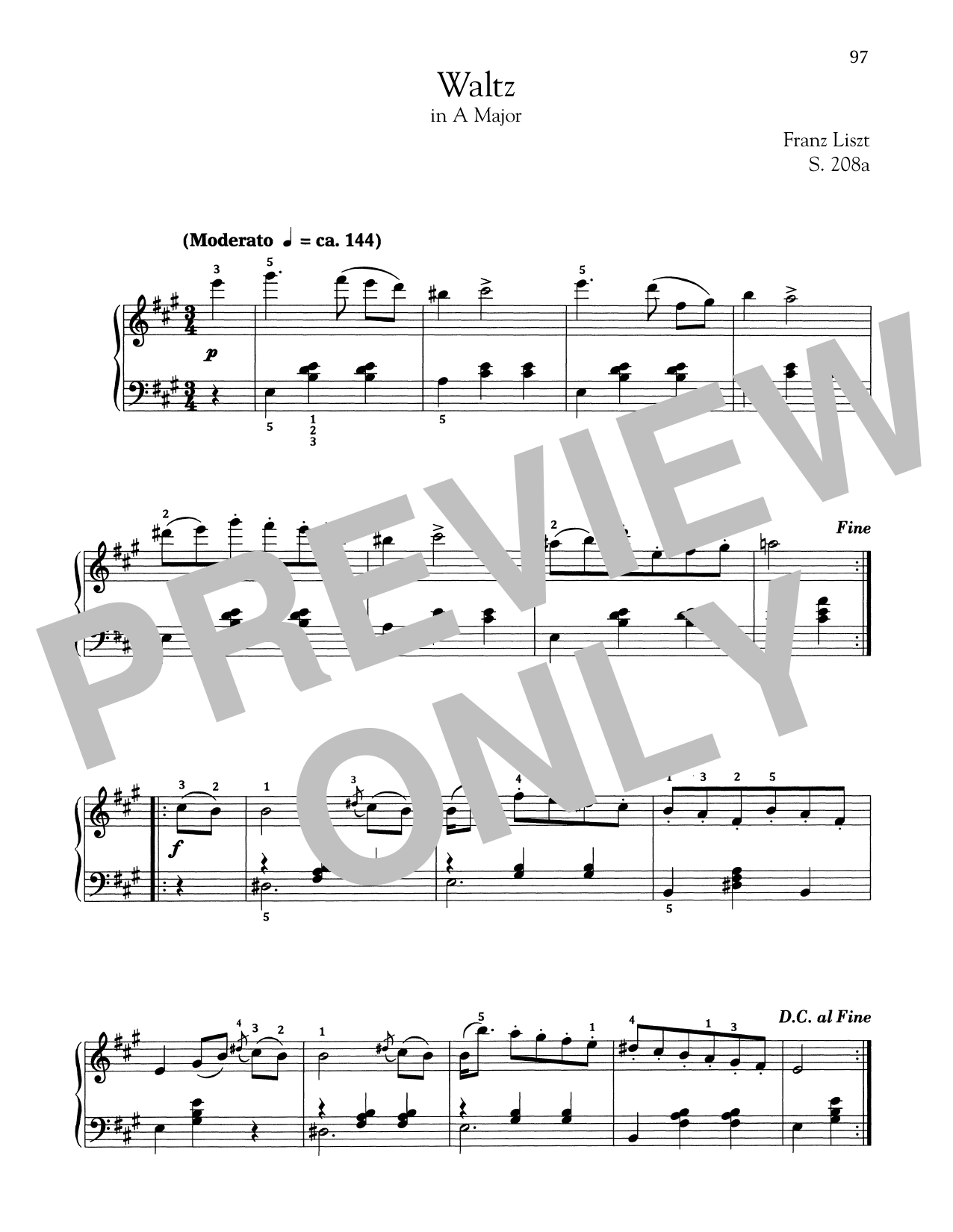 Produktbild zu: Waltz In A Major, S. 208a