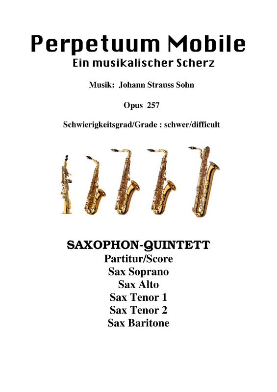 cover: Perpetuum Mobile, , Saxophon Quintett