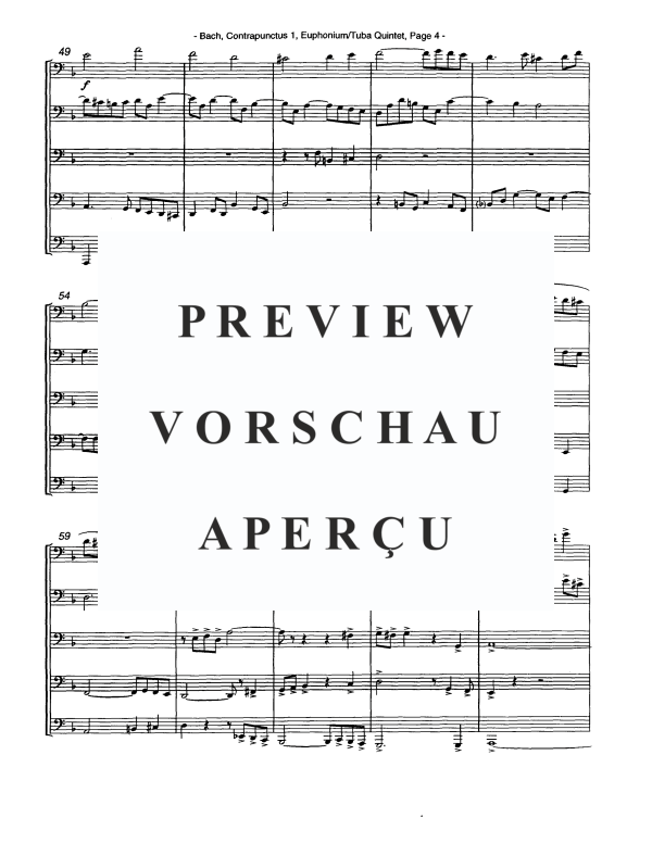 Produktgalerie: Seite 7 von 11 Contrapunctus I, , Tuba Quintett EETTT