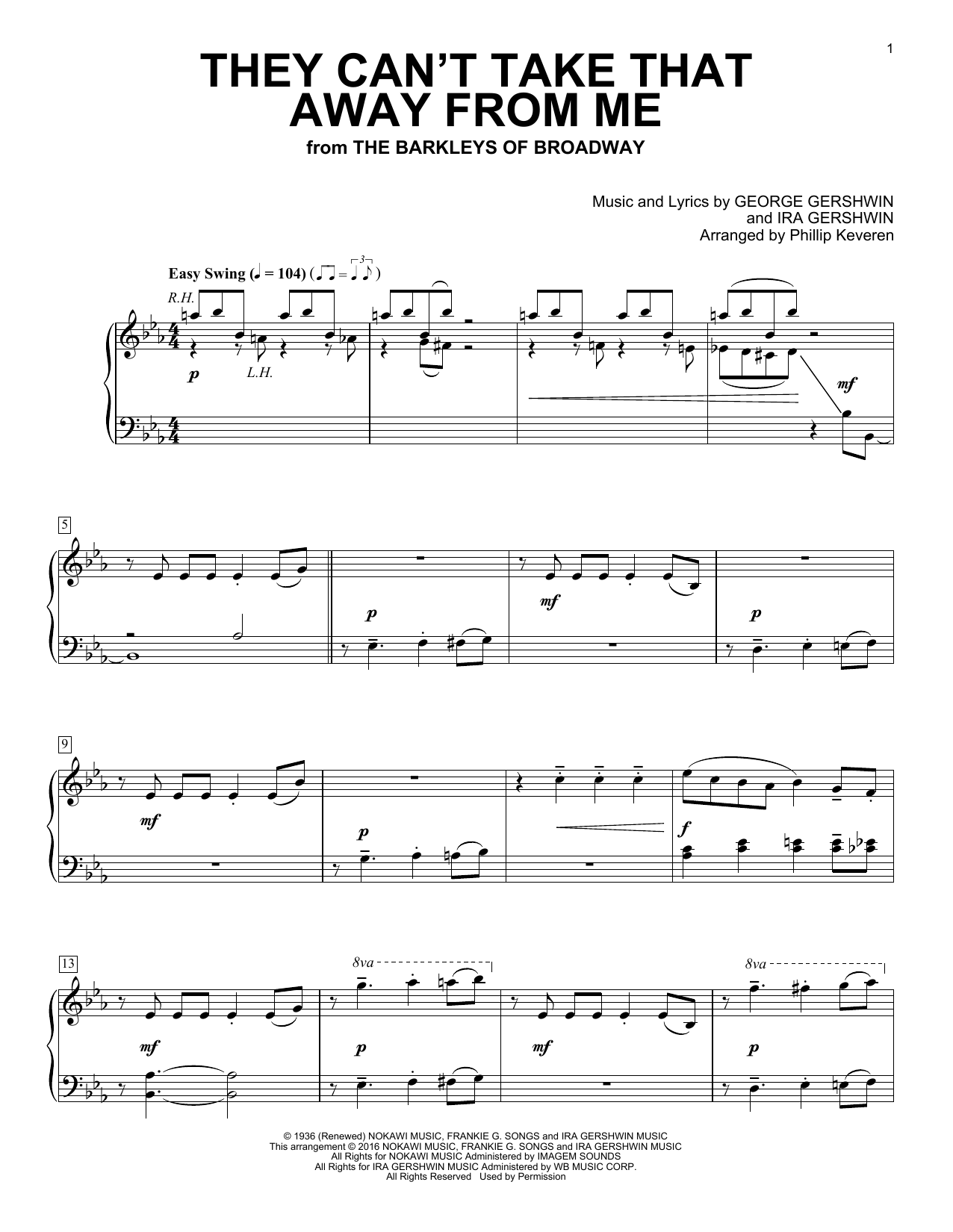 Produktbild zu: They Can't Take That Away From Me (arr. Phillip Keveren)