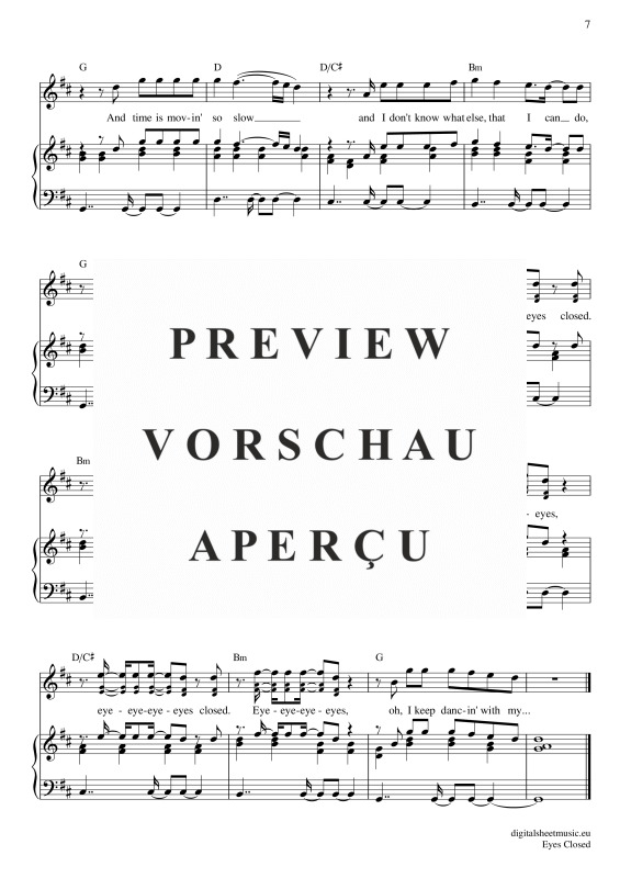 Product gallery: Page 8 of 8 Eyes Closed , Sheeran, Ed, Piano and Voice