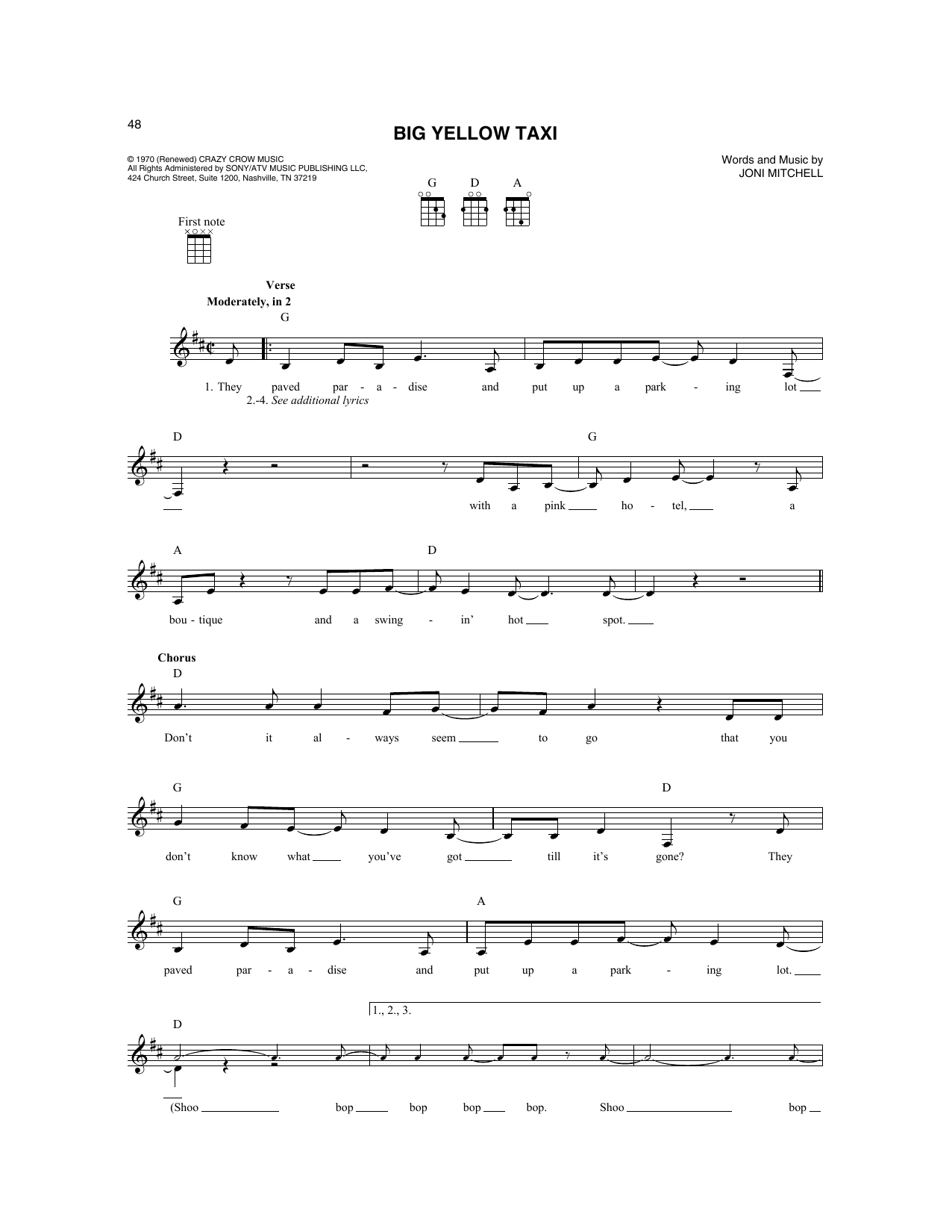 Produktgalerie: Seite 1 von 1 Big Yellow Taxi, Joni Mitchell