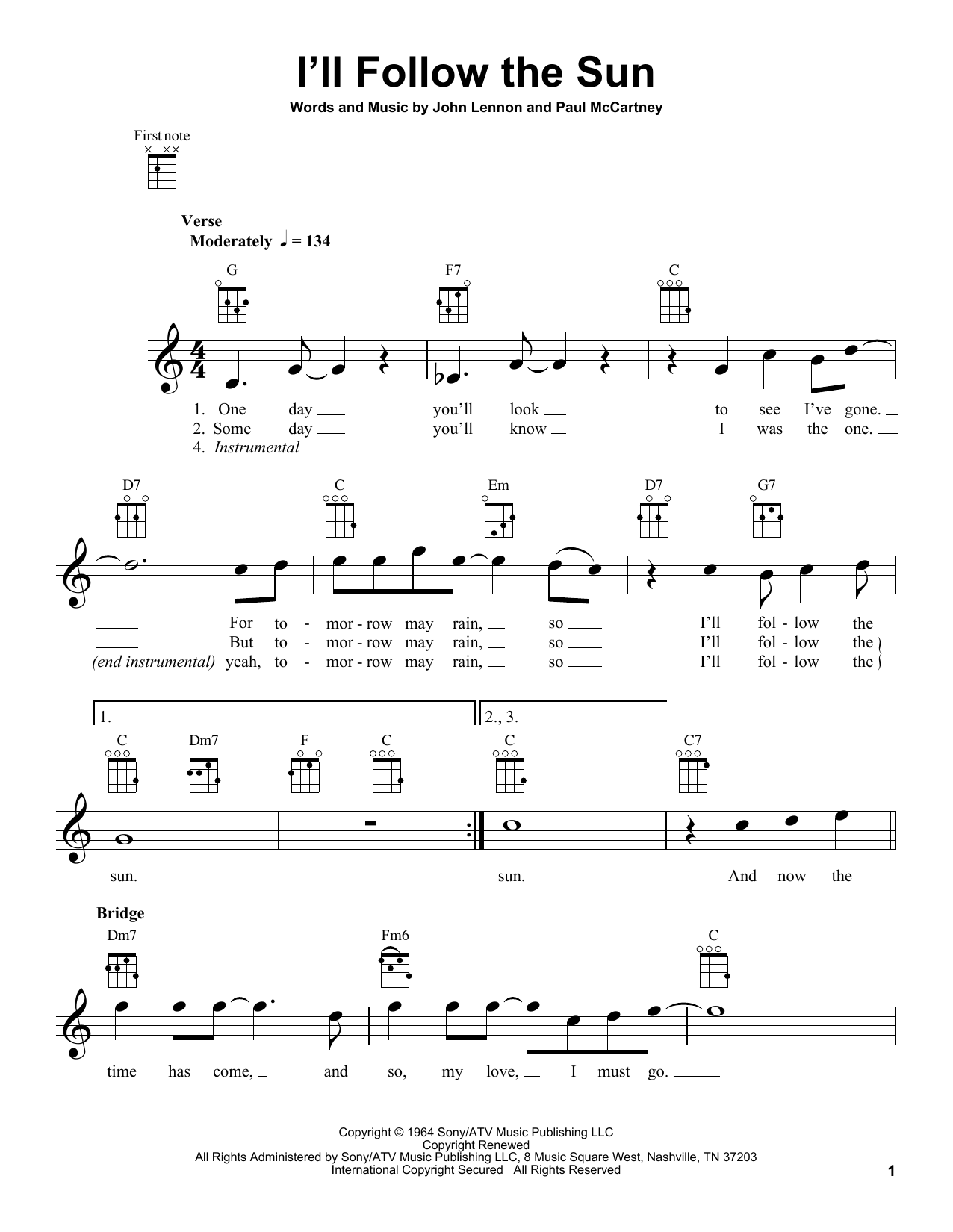 Produktbild zu:  I'll Follow The Sun - The Beatles