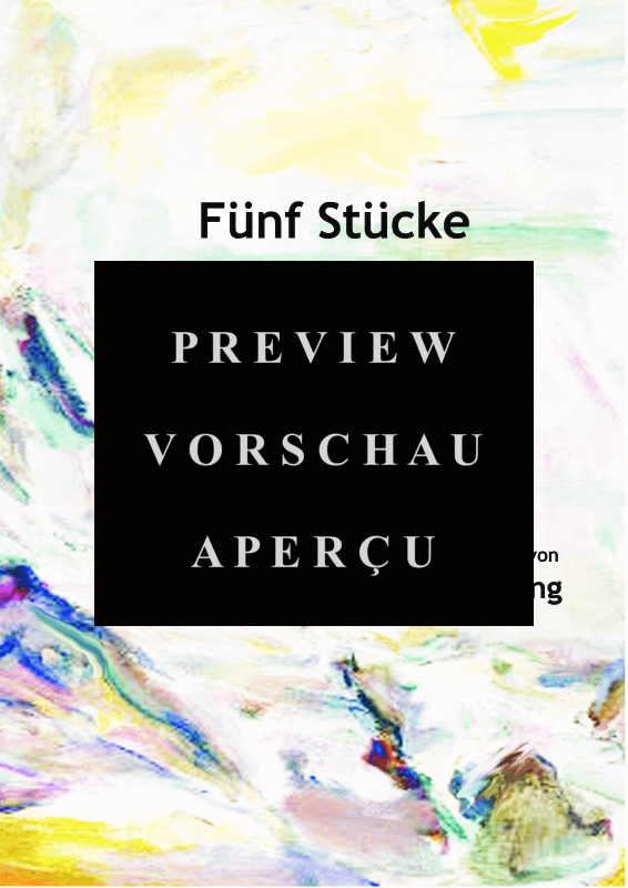 gallery: Fünf Stücke (Nach Zeichnungen von Oskar Kokoschka), , Gemischtes Ensemble für Flöte, 2 Gitarren und Violoncello - Partitur