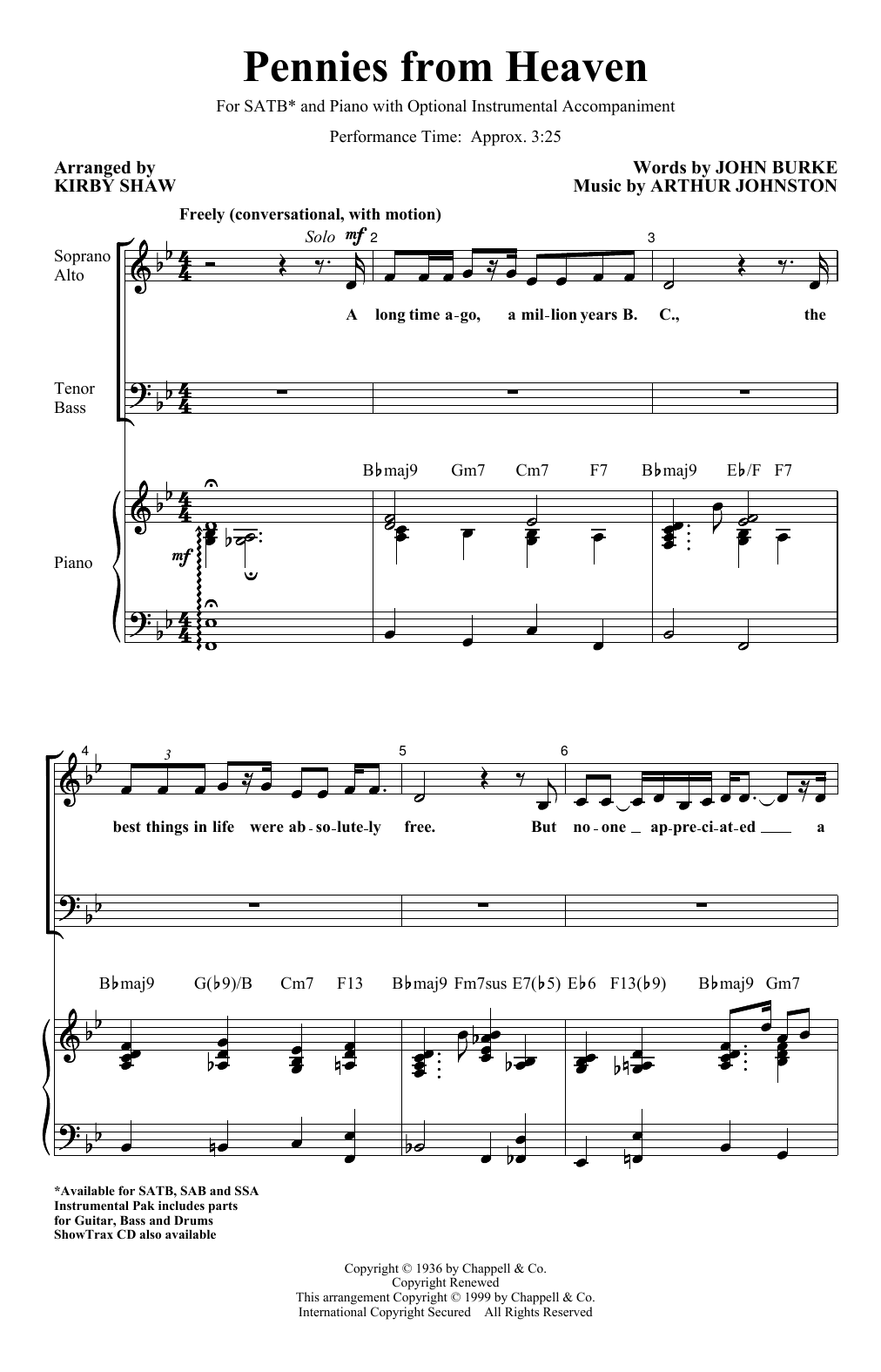 Produktbild zu: Pennies From Heaven (arr. Kirby Shaw)