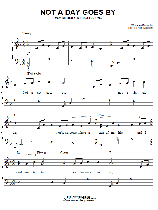 Product picture to:  Not A Day Goes By - Stephen Sondheim