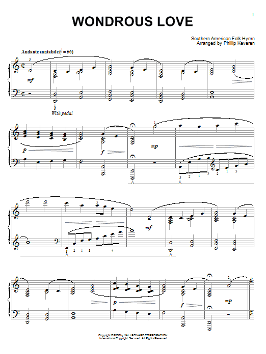 Produktbild zu: Wondrous Love (arr. Phillip Keveren)