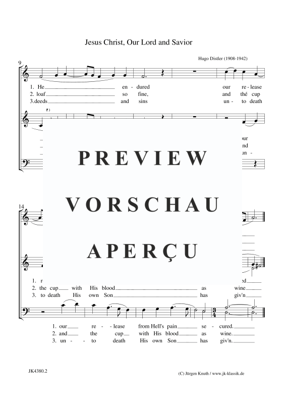 Produktgalerie: Seite 3 von 3 Jesus Christ, Our Lord and Savior (The Year Cycle, Op.5, No.41), , Gemischter Chor 3-stimmig SAM