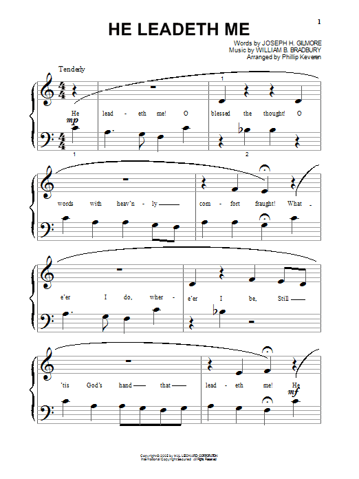 Produktgalerie: Seite 1 von 1 He Leadeth Me (arr. Phillip Keveren), William B. Bradbury, Klavier