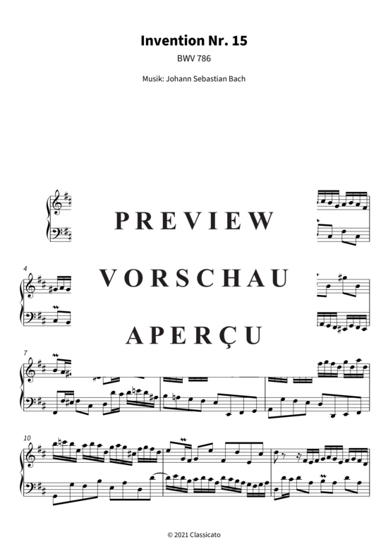 Produktgalerie: Seite 4 von 5 Invention Nr. 15 - BWV 786 , , Klavier Solo