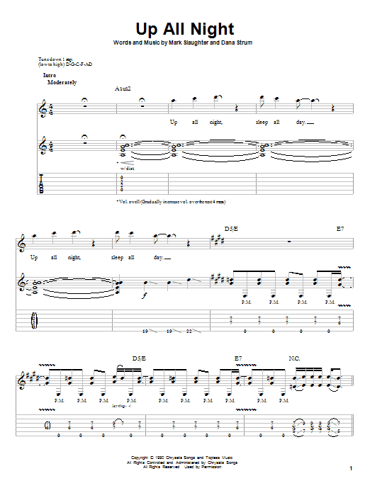 Produktgalerie: Seite 1 von 1 Up All Night, Slaughter, Gitarre