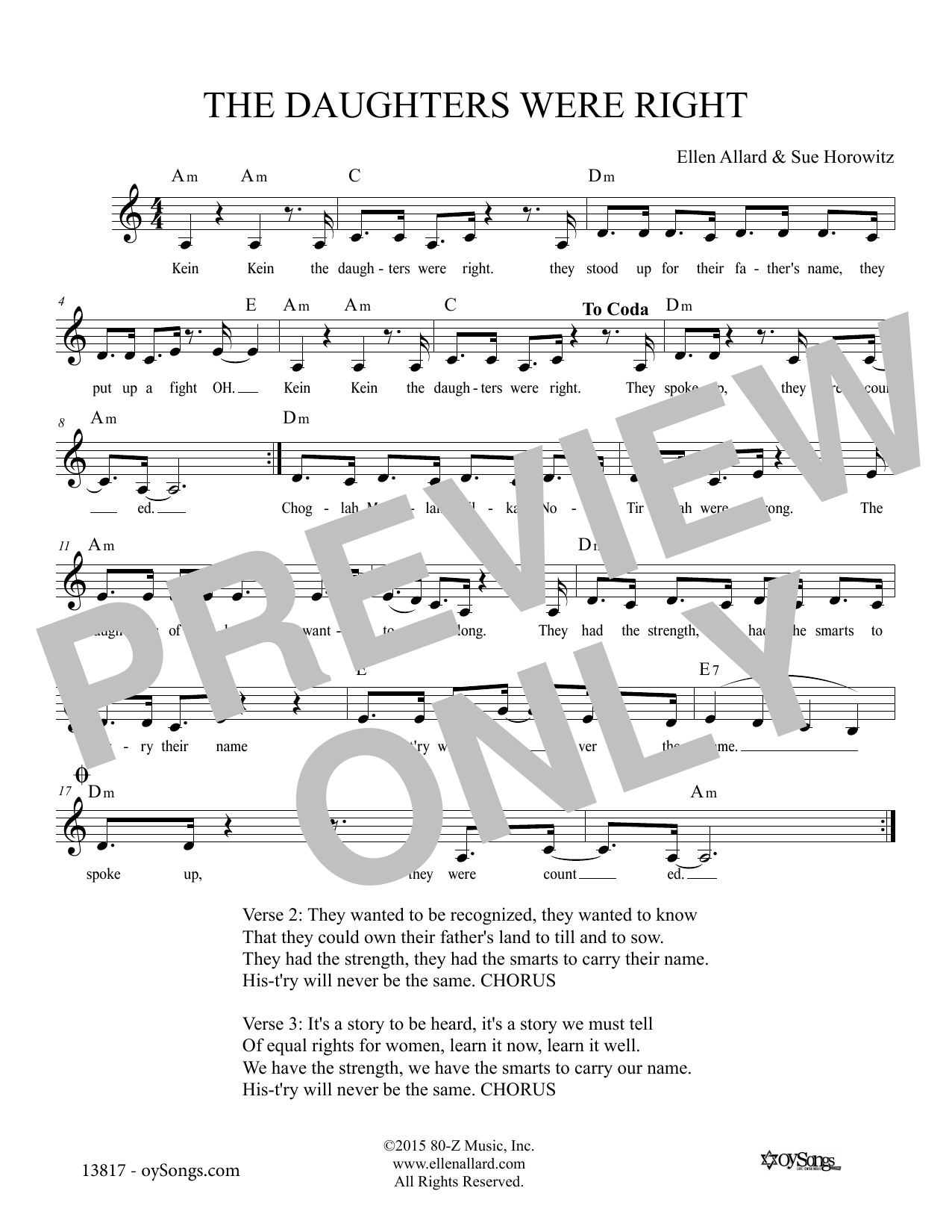 Produktgalerie: Seite 1 von 1 The Daughters Were Right, Ellen Allard, Melodieinstrument