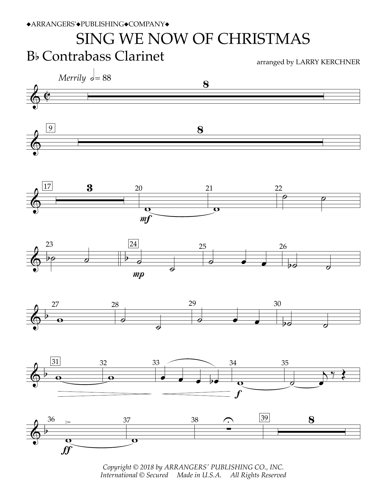 Product picture to: Sing We Now of Christmas (arr. Larry Kerchner) - Bb Contrabass Clarinet