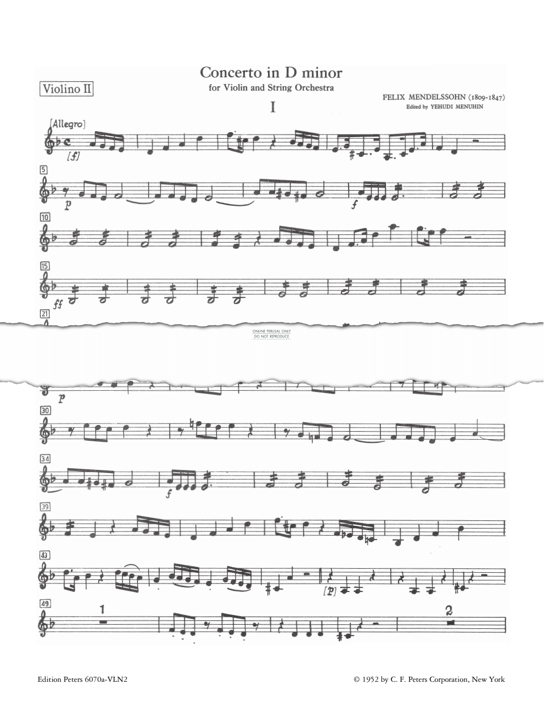 Produktbild zu: Violin Concerto in D minor (Violin II)