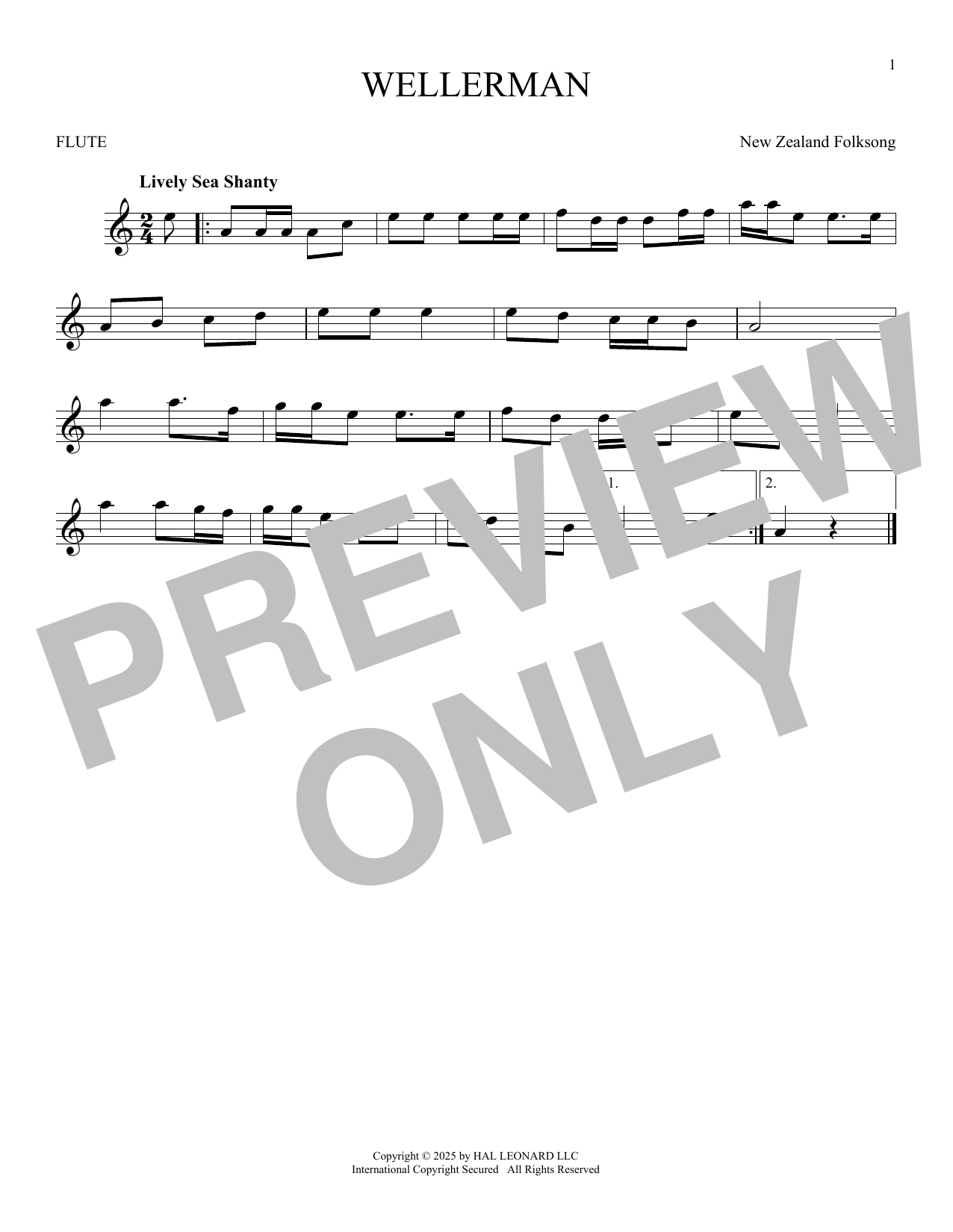 Product gallery: Page 1 of 1 Wellerman, New Zealand Folksong