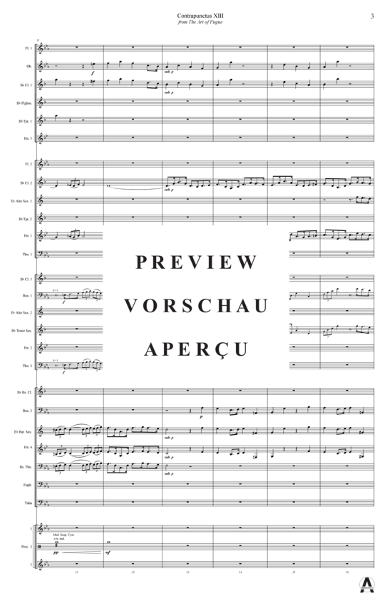 Produktgalerie: Seite 6 von 21 Contrapunctus 13 aus Kunst der Fuge , , (Concert Band)