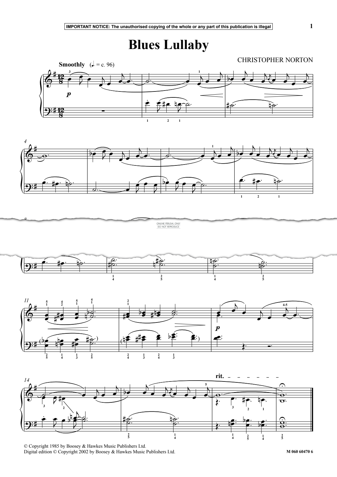 Produktgalerie: Seite 1 von 1 Blues Lullaby, Christopher Norton, Klavier