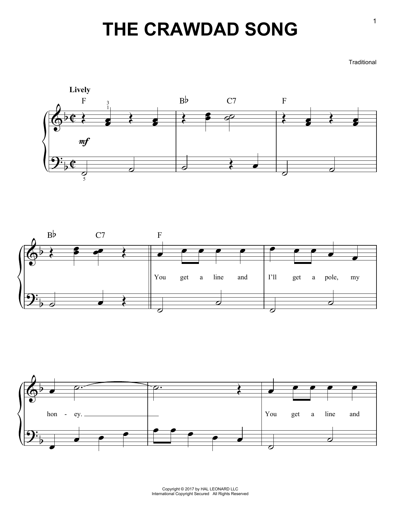 Product gallery: Page 1 of 1 The Crawdad Song, Traditional