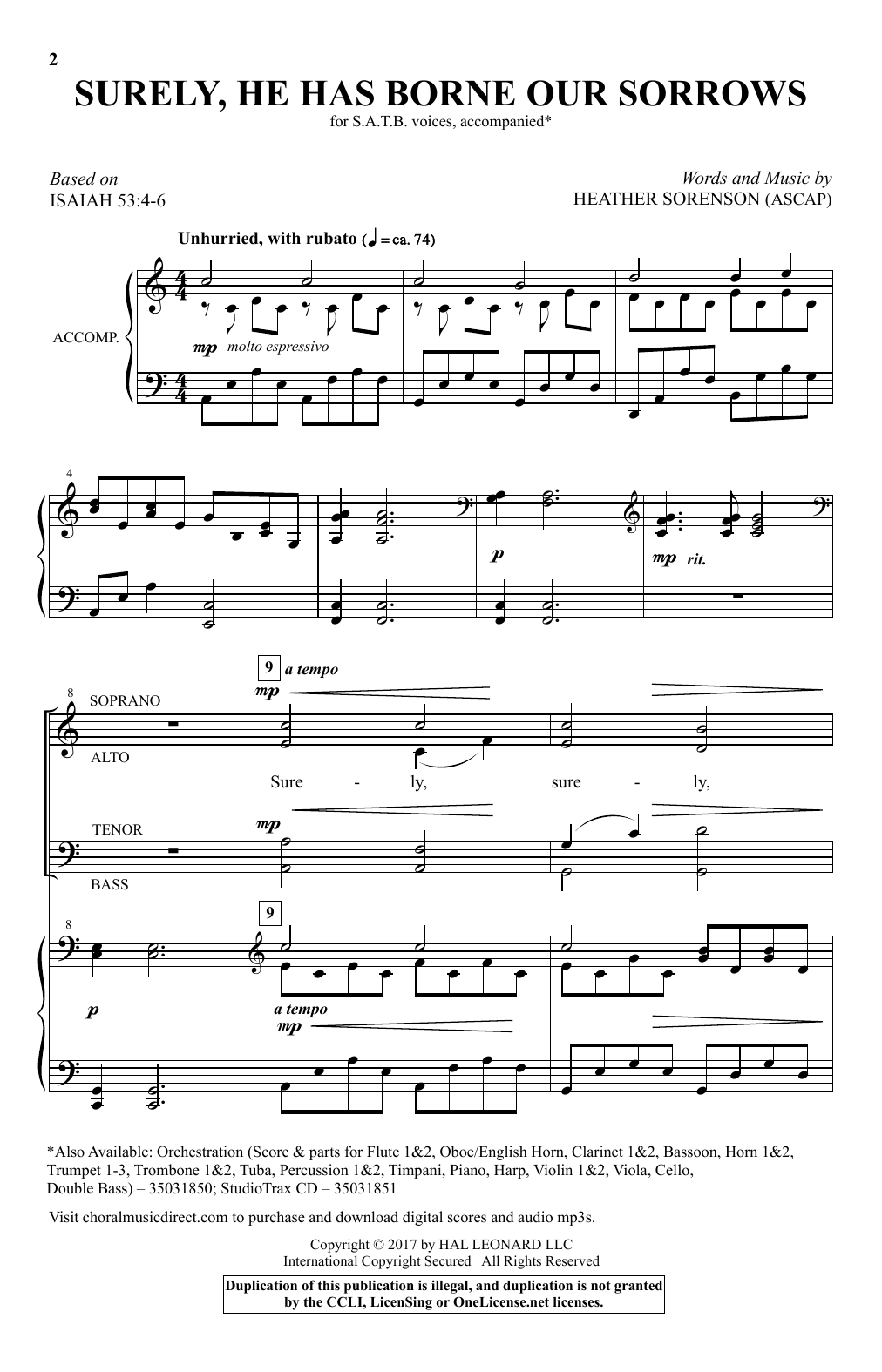 Produktbild zu: Surely, He Has Borne Our Sorrows
