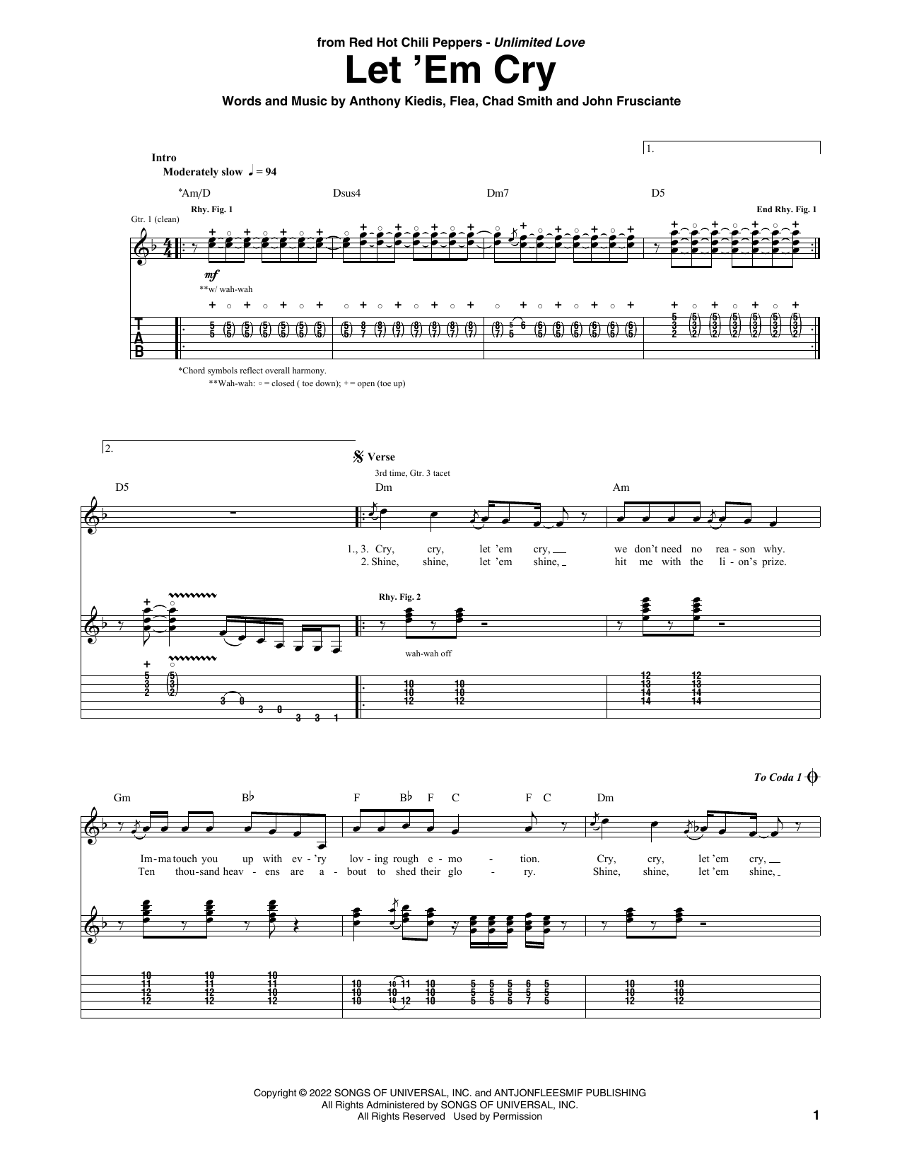 Produktgalerie: Seite 1 von 1 Let 'Em Cry, Red Hot Chili Peppers, Gitarre