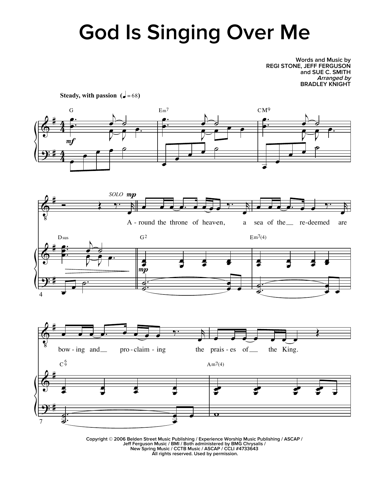 Product picture to: God Is Singing Over Me (arr. Bradley Knight)