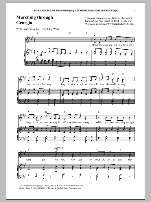 Product gallery: Page 1 of 1 Marching Through Georgia, Henry Clay Work