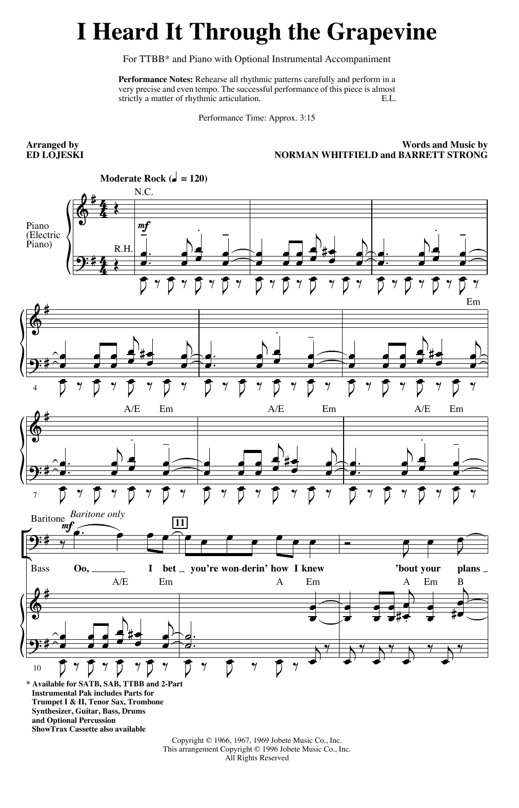 Product picture to: I Heard It Through The Grapevine (arr. Ed Lojeski)