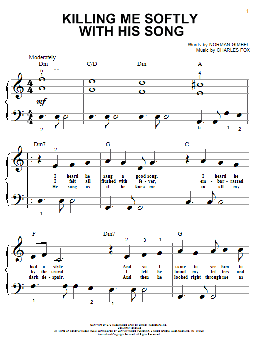 Produktgalerie: Seite 1 von 1 Killing Me Softly With His Song, Roberta Flack, Klavier