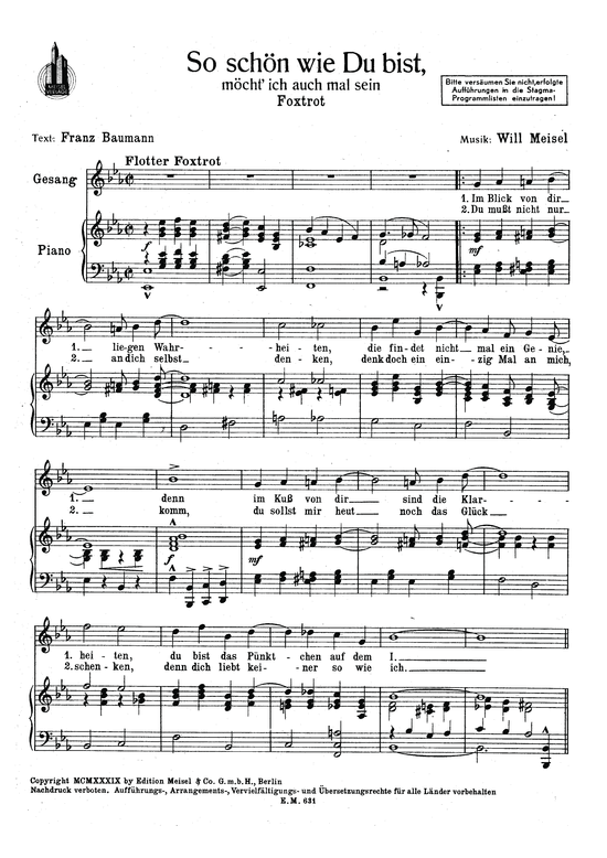 Produktbild zu: So schön wie Du bist, möcht ich auch einmal seinFoxtrott