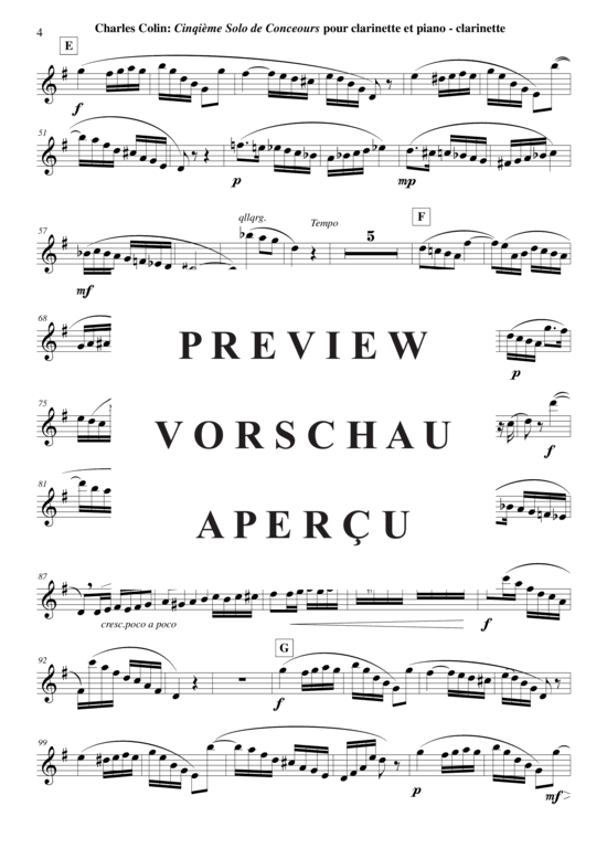 Product gallery: Page 20 of 21 Solo de Concours no. 5, Opus 45 , , (clarinet in Bb + piano)