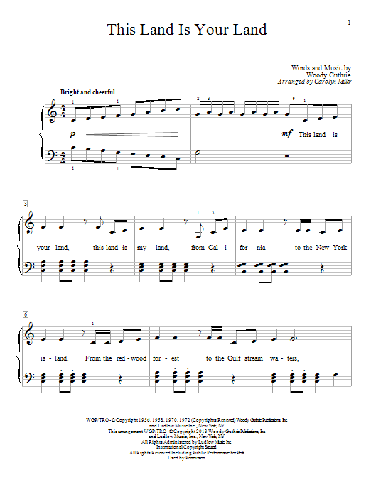 Produktgalerie: Seite 1 von 1 This Land Is Your Land, Carolyn Miller, Klavier