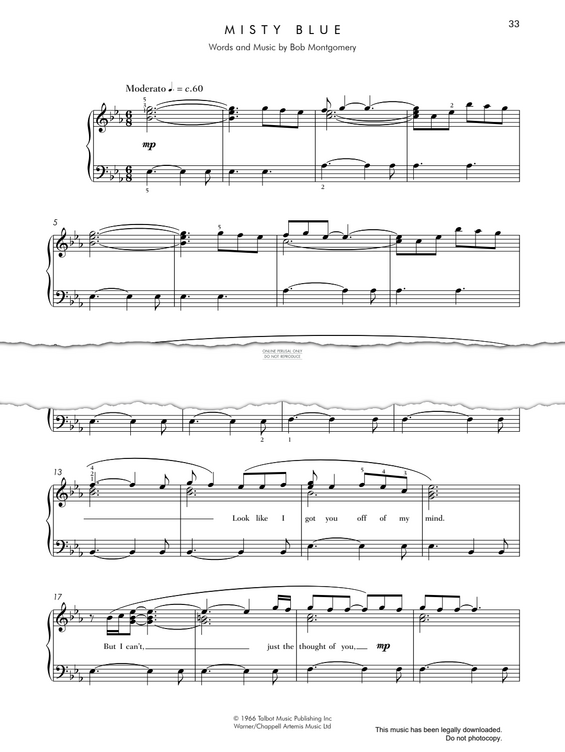 Produktgalerie: Seite 1 von 1 Misty Blue, Bob Montgomery, Klavier