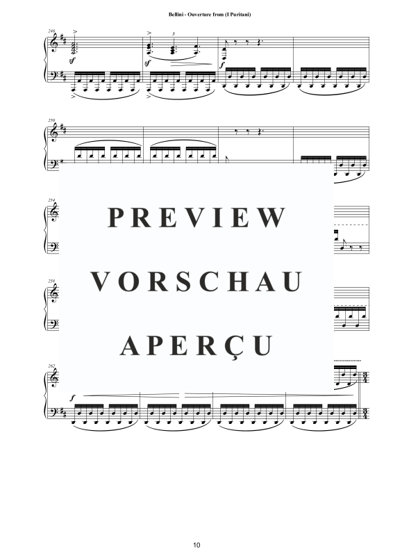 Produktgalerie: Seite 11 von 11 Ouverture from (I Puritani), , Klavier Solo