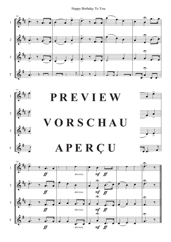 Produktgalerie: Seite 3 von 3 Happy Birthday To You , , (Saxophon Quartett AAAT)