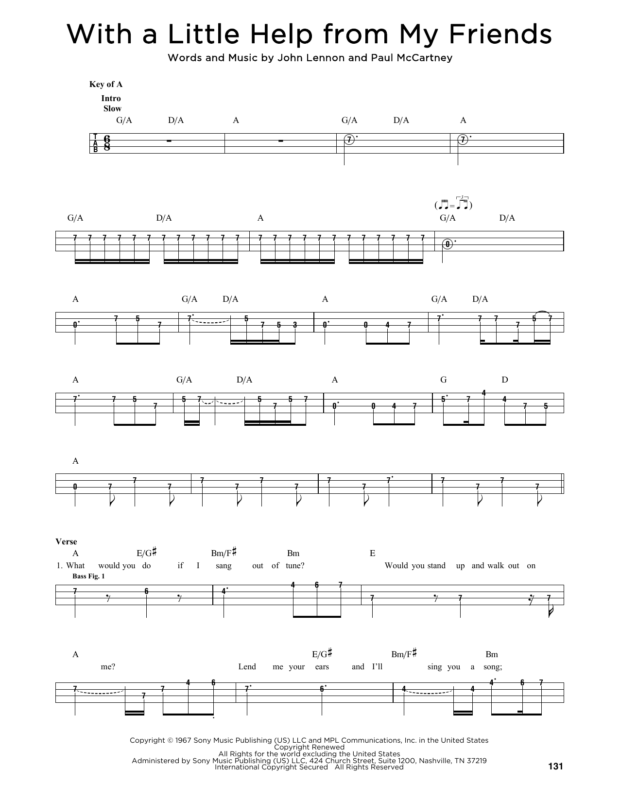 Produktgalerie: Seite 1 von 1 With A Little Help From My Friends, The Beatles, E-Bass, Gitarre