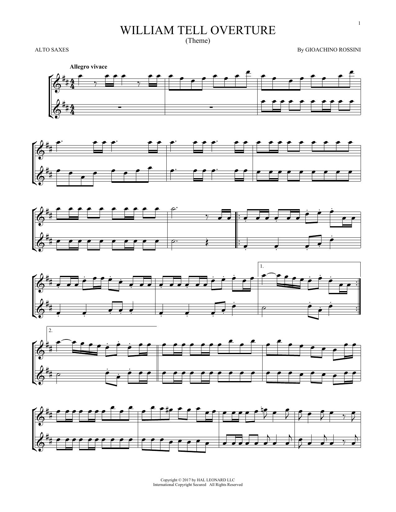 Product gallery: Page 1 of 1 William Tell Overture, G. Rossini