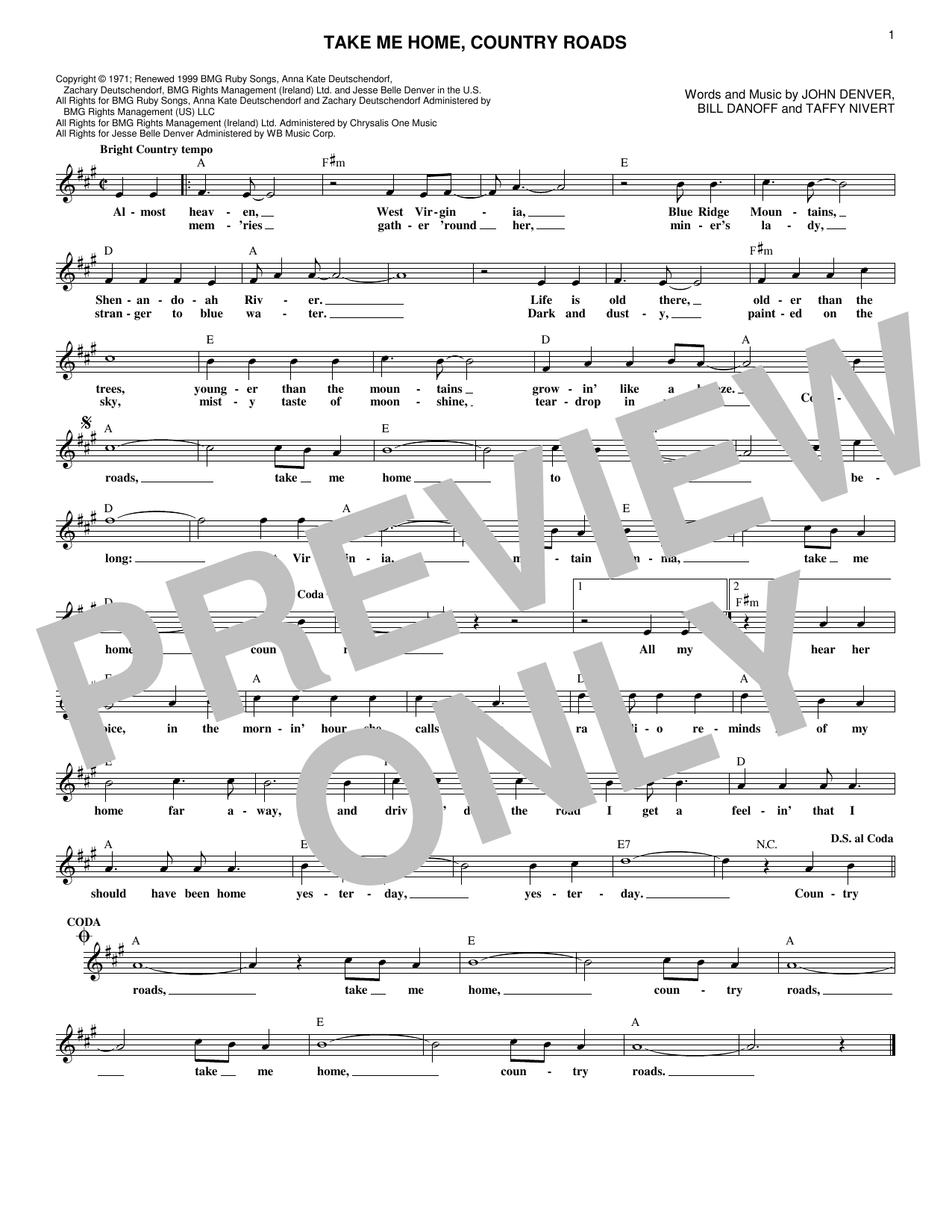 Produktgalerie: Seite 1 von 1 Take Me Home, Country Roads, John Denver
