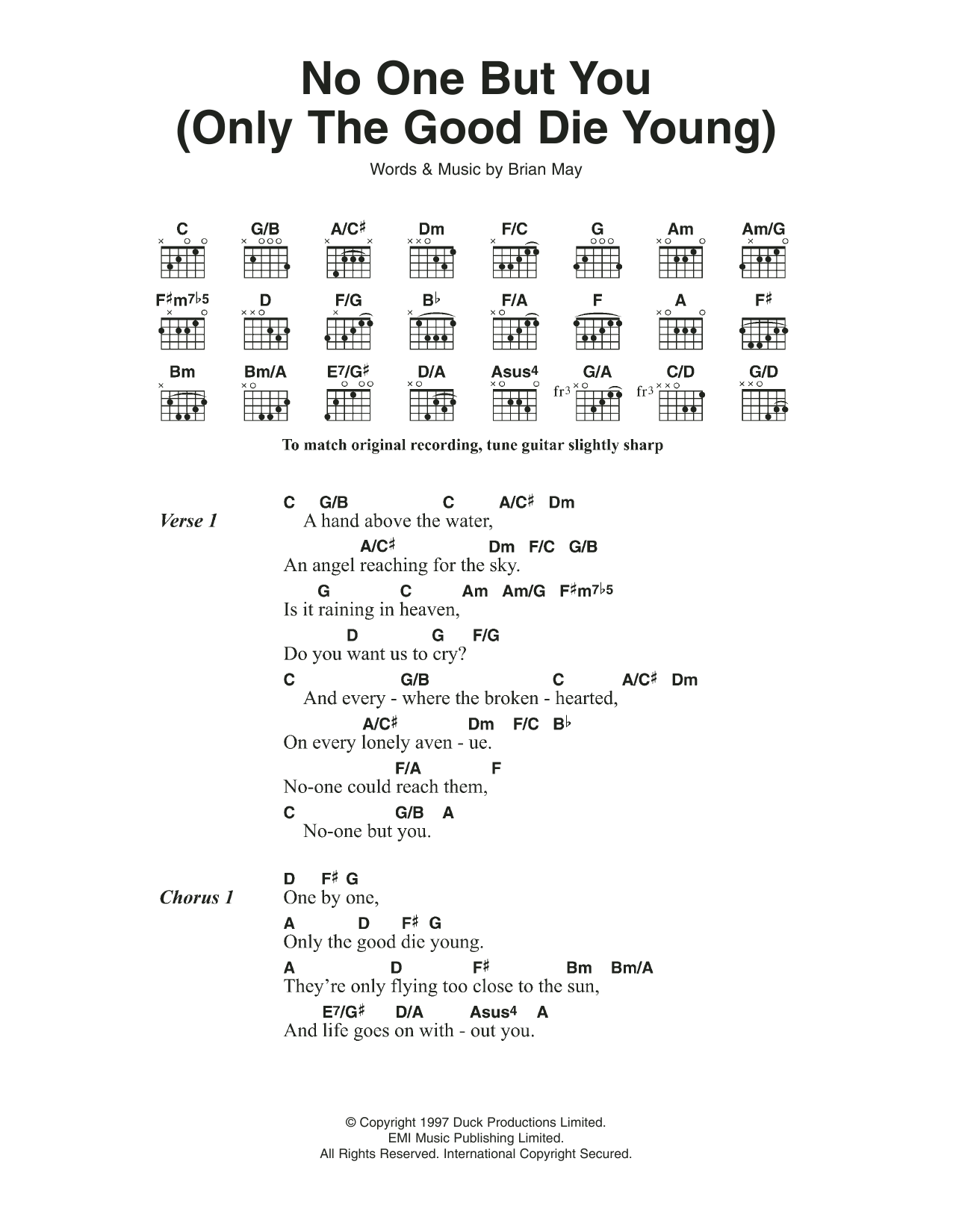 Produktgalerie: Seite 1 von 1 No One But You (Only The Good Die Young) (from We Will Rock You), Queen, Gitarre