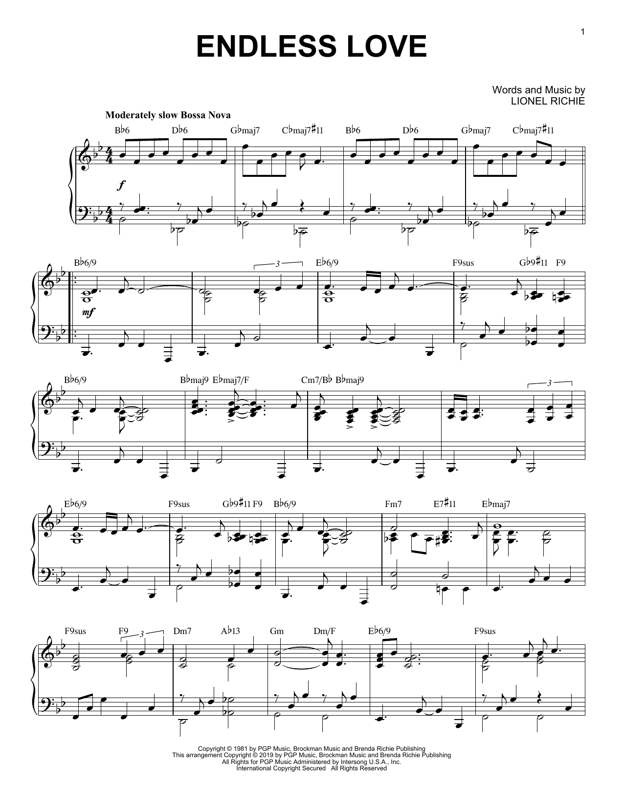 Product picture to: Endless Love [Jazz version]