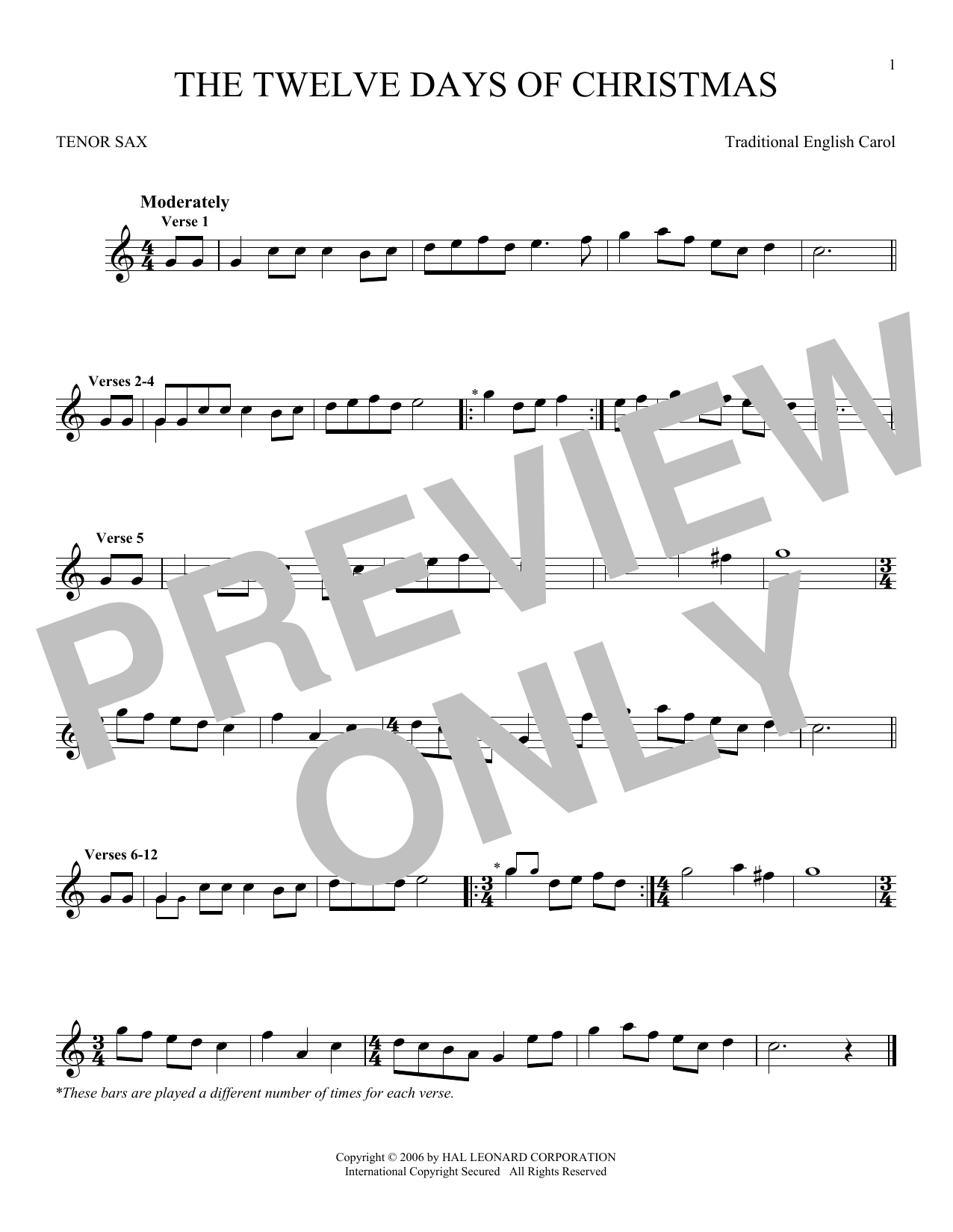 Product gallery: Page 1 of 1 The Twelve Days Of Christmas, Traditional English Carol