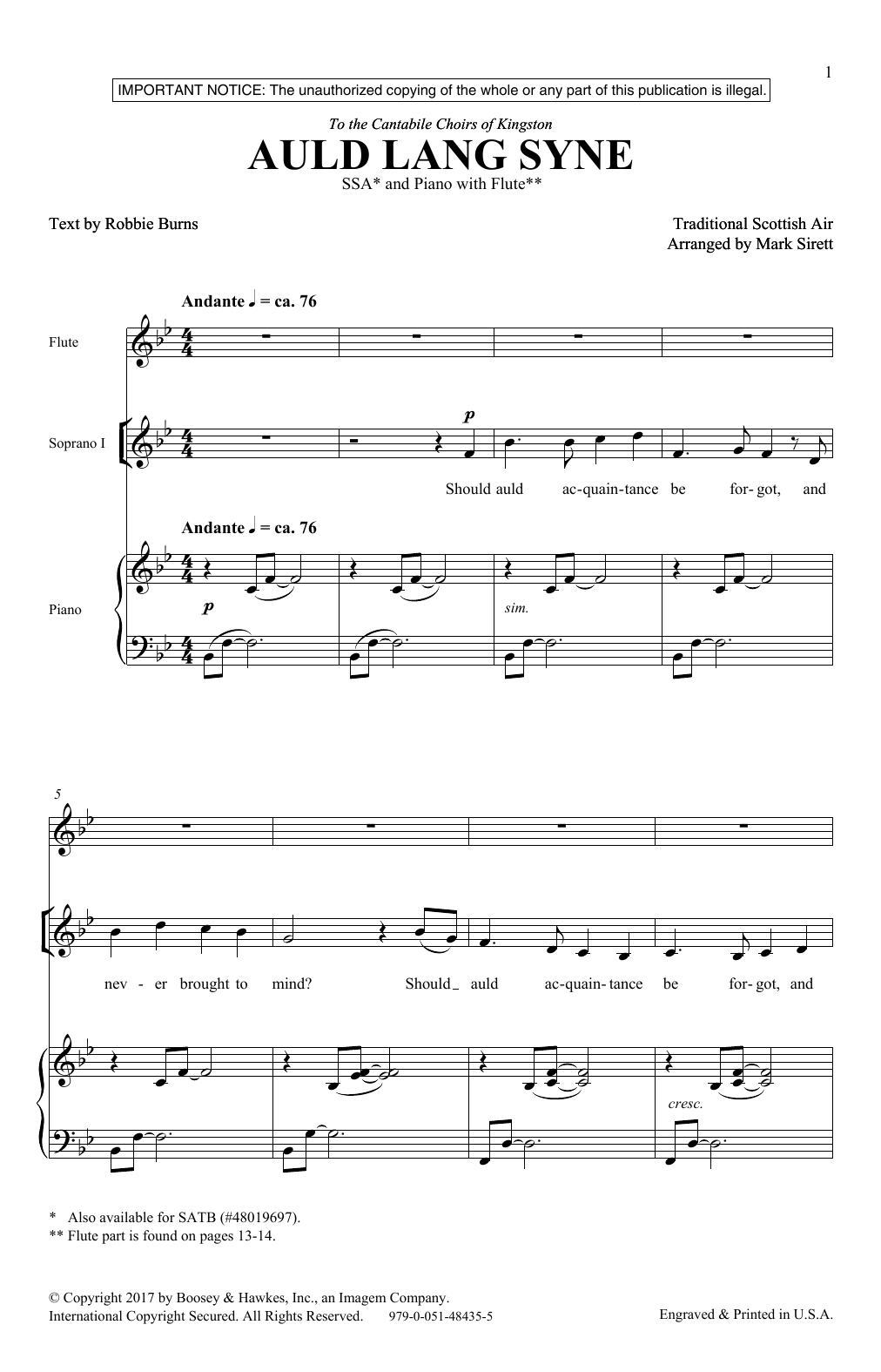 Product gallery: Page 1 of 1 Auld Lang Syne, Mark Sirett