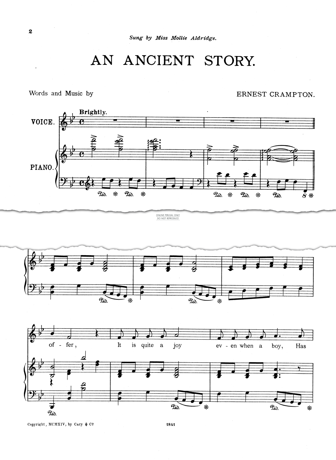Produktgalerie: Seite 1 von 1 An Ancient Story, Ernest Crampton, Gesang, Klavier